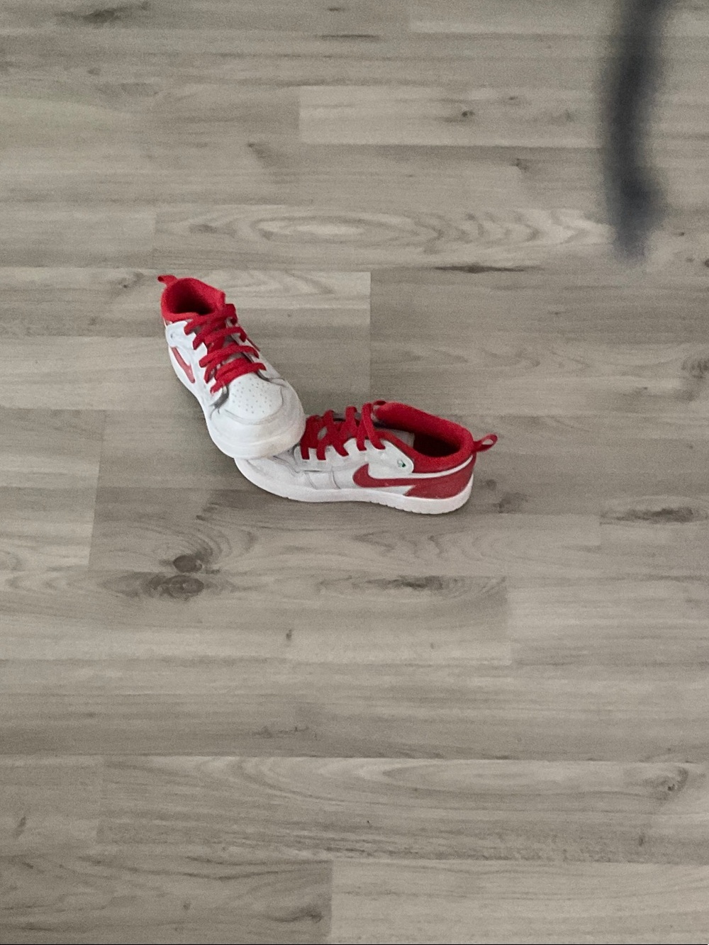 Kids White and Red Athletic Sneakers